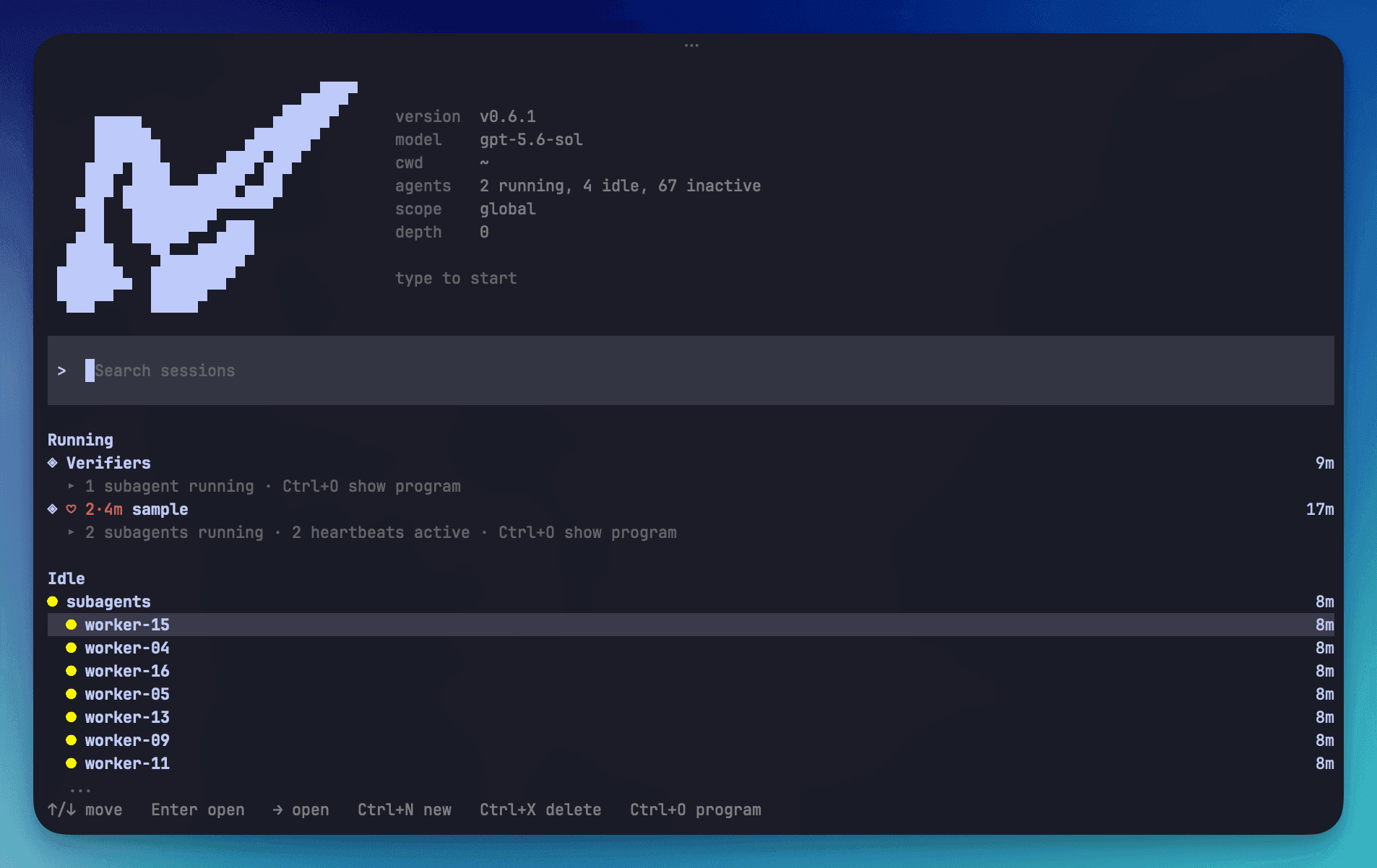Prime Agent agent tree showing running and idle subagents